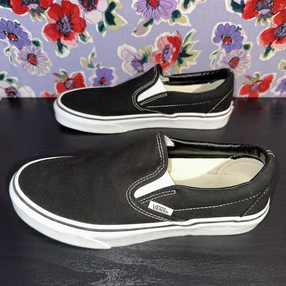 Vans Black and White Slip-On Sneakers - Picture 7 of 10